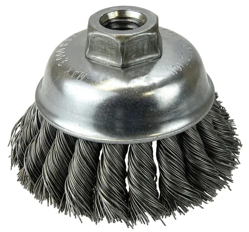 Vista 9 de Weiler 13286 Cepillo de alambre de alambre de una hilera de 2-3/4 pulgadas, relleno de acero de 0.020 pulgadas, tuerca UNC de 5/8"-11, fabricado