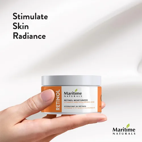 Vista 5 de Maritime Naturals Hidratante de retinol para rostro con ácido hialurónico e ingredientes orgánicos Resultados profesionales con crema hidratante