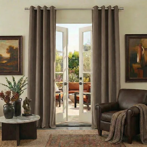 Vista 28 de NICETOWN Cortinas de terciopelo beige 100% opacas de 84 pulgadas de largo, 52 pulgadas de ancho, 2 paneles para dormitorio y sala de estar, cortinas