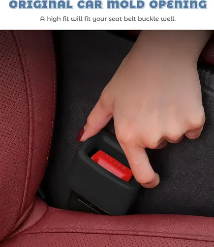 Vista 7 de 2PCS Soportes de Hebilla de Cinturón de Seguridad, Accesorios de Coche Refuerzo de Hebilla de Cinturón de Seguridad de Silicona, Soporte de Cinturón