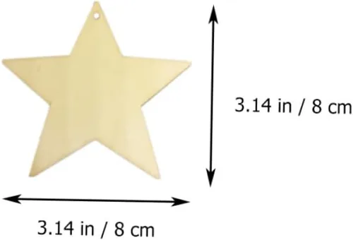 Vista 5 de EXCEART Recortes de estrella de madera sin terminar decoración de estrella de 5 puntas para proyectos de fabricación de joyas en el hogar