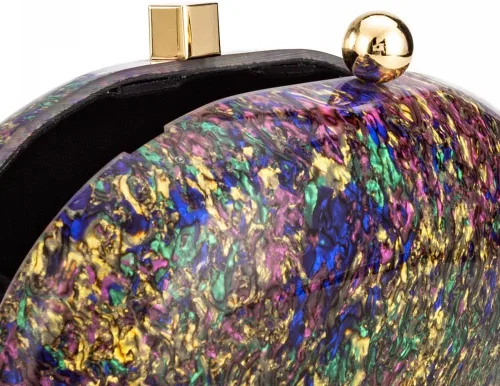 Vista 5 de Simcat Bolsos de mano de acrílico para mujer, bolsos de noche de mármol, bolso cruzado degradado para boda, fiesta, baile de graduación