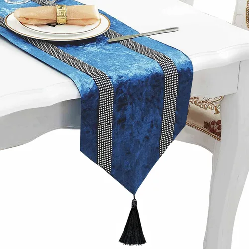 Vista 11 de Jiino Camino de mesa de 13x72 pulgadas, negro, con lentejuelas y strass, para decoración de mesa de comedor, 33x180cm