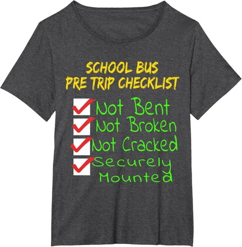 Vista 21 de Camiseta de camionero para conductor de autobús escolar CDL, Negro, S