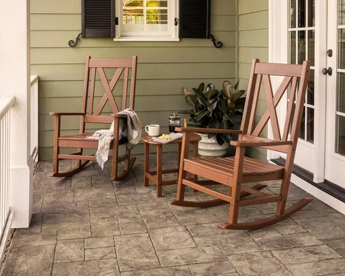 Vista 2 de POLYWOOD® Braxton - Juego de mecedoras, color blanco