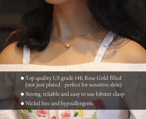 Vista 3 de Collar de hija relleno de oro de mamá o papá, collar clásico de perlas blancas con mensaje significativo, listo para regalar