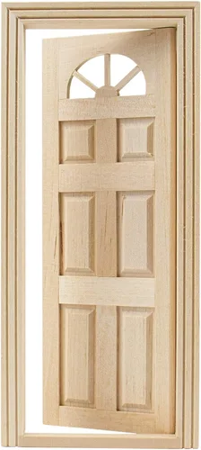 Vista 8 de AUEAR, Muebles en miniatura 1:12, puertas de madera sin pintar para manualidades de escenas caseras de bricolaje (14 panel)