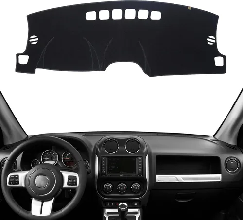 Vista 23 de Cubierta de Salpicadero Alfombrilla de Tablero Compatible con Je-ep Wrangler JK 2017-2011 (para Código de Cuerpo JK), Alfombrilla Antirreflejos