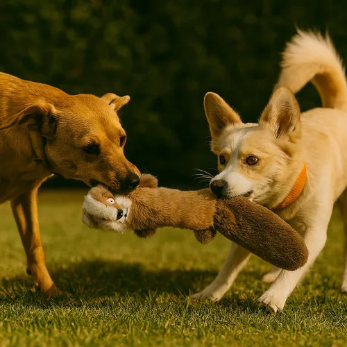 Vista 4 de Jalousie Paquete de 5 juguetes chirriantes para perros sin relleno con forro duradero sin relleno, juguetes para perros de papel arrugado, juguete