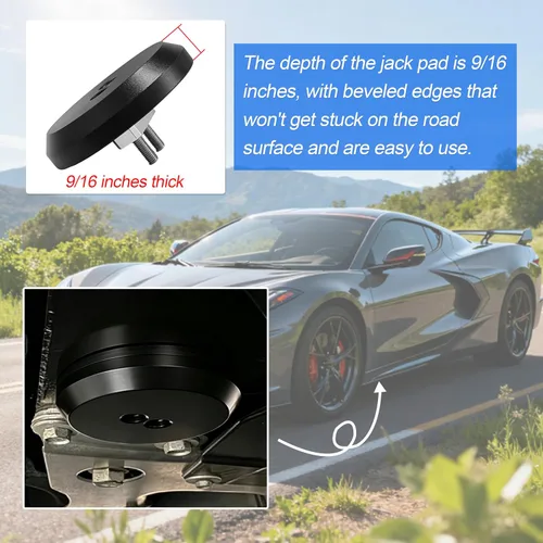 Vista 4 de Jack Pucks Billet - Almohadilla de aluminio para elevación de piso, compatible con Corvette C5 C6 C7 C8/944 964 993 996 997 911 Boxster Cayman -4
