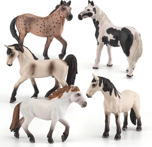 Vista 9 de Juego de animales salvajes del bosque, juego de figuras de ciervos de cola blanca, juguetes de decoración de escena de Navidad, accesorios