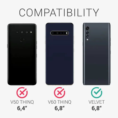 Vista 5 de kwmobile Funda compatible con LG Velvet Case - Funda protectora de silicona TPU suave y delgada - Arctic Night