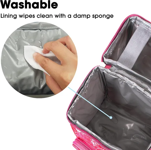 Vista 6 de J World Corey Bolsa de Almuerzo para Niños. Lonchera con Aislamiento para Niñas, Mujeres, Aloha