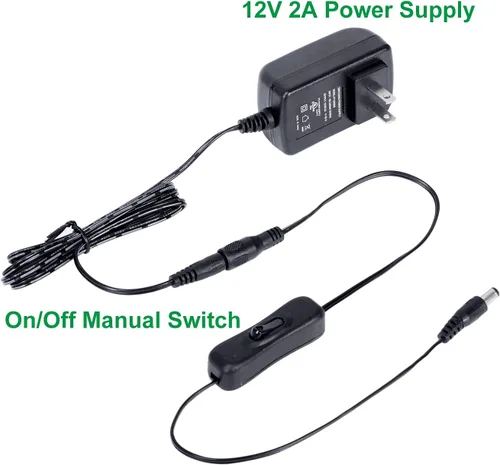 Vista 3 de AIBOO Fuente de alimentación de 12 V 1.5 A, adaptador de corriente de enchufe de pared de 18 W con conector macho de 0.217 x 0.083 in, transformador