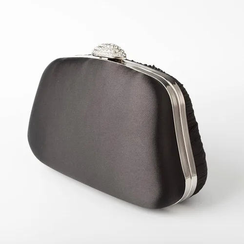 Vista 5 de Simcat Bolso de mano para mujer, bolso de satén plisado para mujer, bolso de mano con lazo plisado con cadena para graduación, boda, fiesta de noche