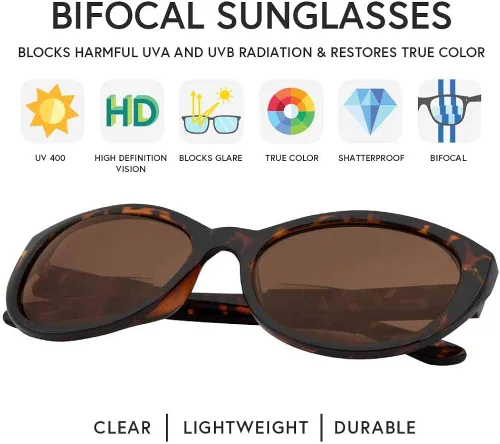 Vista 3 de VITENZI Gafas de sol con lectores para mujer, gafas de sol de lectura tintadas, gafas de sol Bifocales, Florencia, M