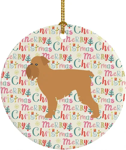 Vista 57 de Caroline's Treasures Affenpinscher - Adorno de cerámica con texto en inglés "Merry Christmas", multicolor para colgar en el árbol de Navidad