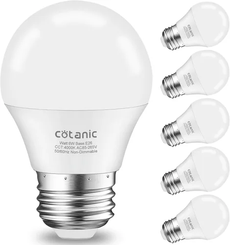 Vista 14 de Cotanic Bombillas para ventilador de techo de 2700 K, blanco cálido, bombilla LED A15 E26 base de tornillo mediano, bombilla pequeña de 6 W