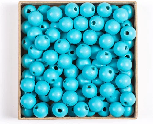 Vista 12 de Decoendiy 100 cuentas de madera para manualidades, cuentas redondas de madera de 0.630 in, cuentas de madera naturales pulidas de granja, cuentas