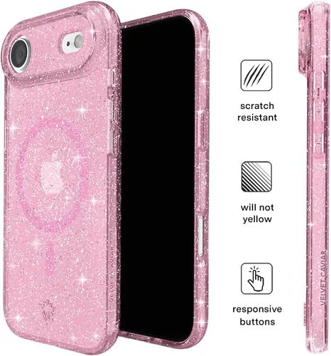 Vista 1058 de VELVET CAVIAR Funda para iPhone 15, compatible con MagSafe, probada contra caídas de 10 pies, fundas protectoras de diseño, leopardo color rosa