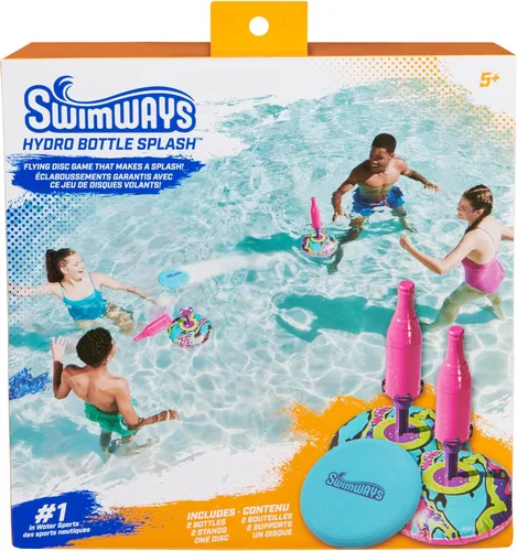 Vista 7 de SwimWays Hydro Bottle Splash, juguetes de piscina para niños y adultos, juego de piscina con disco para lanzar, juguetes al aire libre para niños