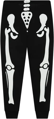 Vista 5 de Pijamas de Halloween para niños y niñas, pijamas de esqueleto que brillan en la oscuridad, pijamas de calabaza para niños, ropa de dormir 100%