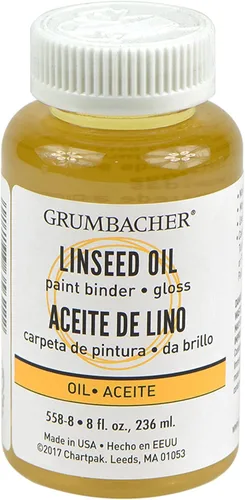 Vista 2 de Grumbacher Medio de aceite de linaza para pinturas al óleo, 2-1/2 Oz. Tarro, #5582, versión original