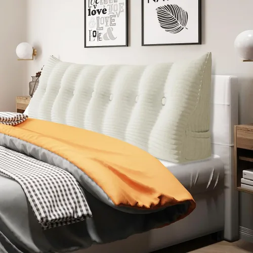 Vista 27 de Almohada de cuña acolchada de 8 libras para cabecero, posicionador corporal en forma de triángulo, almohada de lectura para la cama, almohada