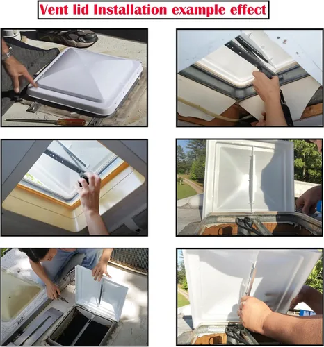 Vista 4 de Tapa de ventilación universal de 14 pulgadas, para caravana, remolque, cubierta de ventilación de techo de autocaravana, repuesto de la tapa