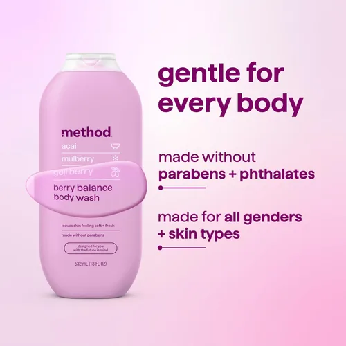 Vista 6 de Method Gel de baño, balance de bayas, sin parabenos ni ftalatos, 18 onzas (paquete de 6)