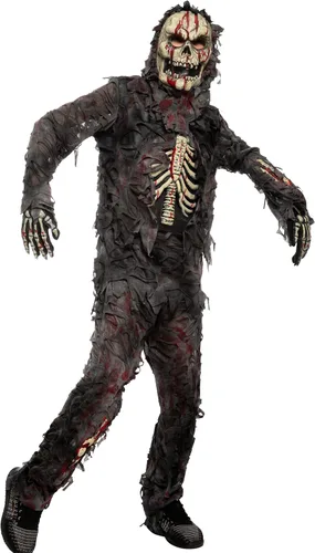 Vista 4 de Disfraz de zombi negro aterrador para niños 5-7 años