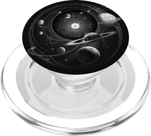 Vista 8 de Estética oscura linda luna hippie negra pagana Illuminati PopSockets intercambiables PopGrip