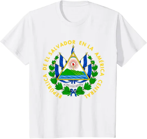Vista 27 de Camiseta con diseño de emblema de la bandera de El Salvador