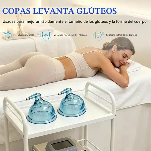 Vista 2 de Elitzia Copas de vacío de glúteos grandes de 7.28 pulgadas de diámetro, accesorios para máquinas de ventosas al vacío, succión de masaje de Azul