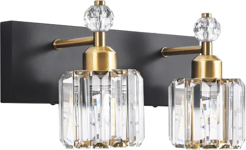Vista 16 de PRESDE Aplique de pared de cristal único, lámpara de tocador cromada moderna, lámpara de pared de 1 luz para baño, dormitorio, pasillo