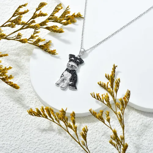 Vista 27 de Collares con colgante de perro de plata de ley S925 – 24 razas corgi/husky/labrador/pastor para mujer