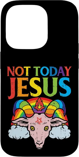 Vista 17 de Today Not Jesus Satan Goat Satanic Rainbow Satanism Gift Case for iPhone 17