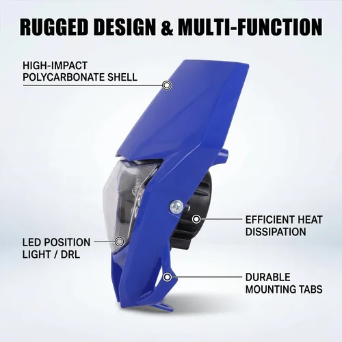 Vista 3 de AnXin - Faro delantero para motocicleta LED universal para YZ125 YZ250 TTR230 YZ250F YZ450F DRZ400 WR250F WR450F, la mayoría de las motocicletas