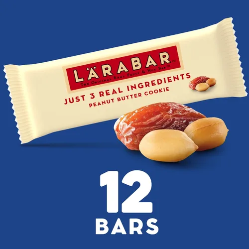 Vista 3 de Larabar - Galleta de mantequilla de maní, barras veganas de frutas y nueces sin gluten, 12 unidades Sin gluten, vegano, sin lácteos, sin soja