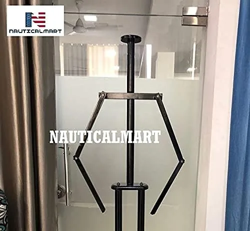 Vista 3 de NauticalMart Soporte de exhibición de madera para caballero traje de armadura, disfraz medieval - negro