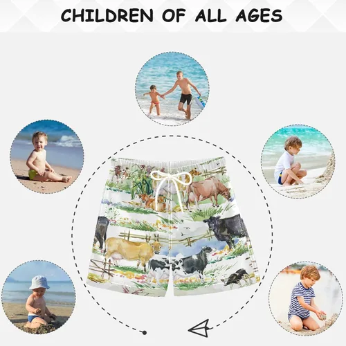 Vista 4 de visesunny Pantalones cortos de surf para niños, de secado rápido, para niños, trajes de baño para niños pequeños, tallas de 2T a 1416