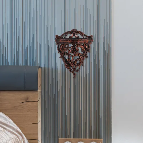 Vista 6 de Holibanna Estante de almacenamiento montado en la pared de estilo europeo de 10.23 x 7.79 x 3.93 pulgadas, organizador decorativo flotante