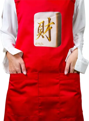 Vista 5 de Wealth & Luck - Delantal rojo, correa cómoda con espalda en H, delantal de trabajo resistente con 2 bolsillos, regalo de cocina profesional
