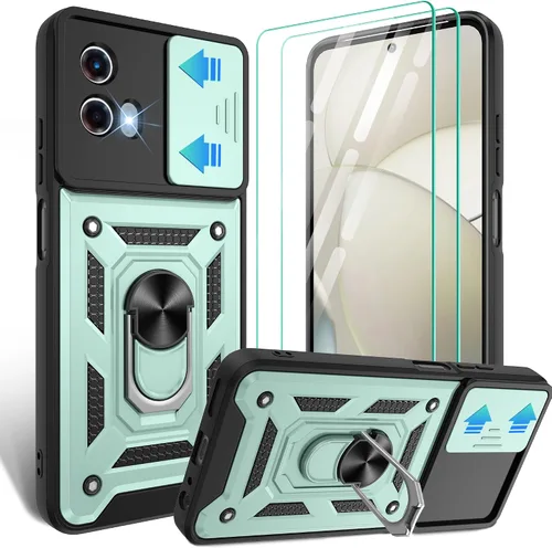 Vista 37 de Gritup Funda para Moto G Stylus 5G-2021 con cubierta deslizante para cámara 1 paquete de protectores de pantalla HD Soporte de metal giratorio
