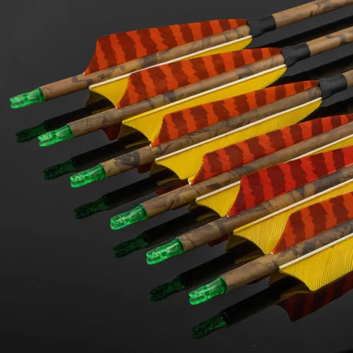 Vista 5 de Flechas de caza de carbono de 30 pulgadas con pluma de pavo de 4 pulgadas, puntas extraíbles, flechas de práctica de tiro con arco, columna