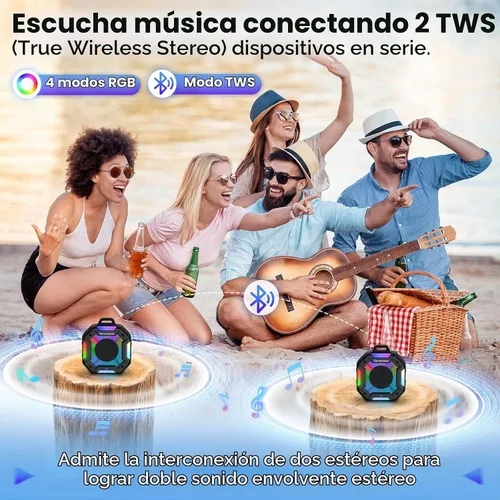 Vista 7 de Altavoz Bluetooth para Ducha, Altavoces Bluetooth Portátiles IPX7 Impermeables para Ducha Inalámbricos, Altavoz al Aire Libre con Luces