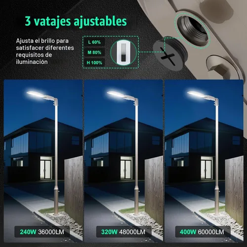 Vista 4 de la luz 60,000LM, UL enumeró IP65 las luces de calle industriales