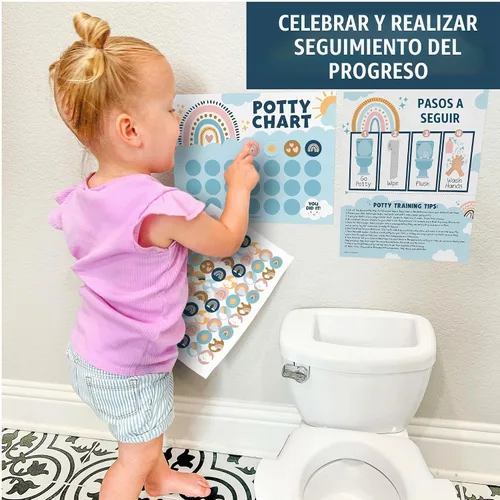 Vista 8 de Hadley Designs Tabla de Entrenamiento para Orinal para Niñas Pequeñas - Tabla de Orinal con 10 Calcomanías para Niñas Pequeñas, Tablas de Boho