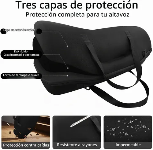 Vista 6 de co2CREA Funda rígida para altavoz Bluetooth portátil JBL Boombox 4, color Estuche negro