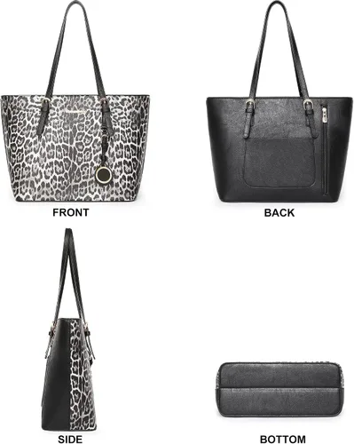 Vista 3 de Montana West Juego de bolso de 3 piezas con estampado de leopardo para mujer